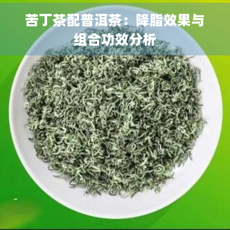 苦丁茶配普洱茶：降脂效果与组合功效分析