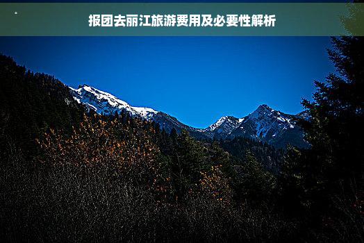 报团去丽江旅游费用及必要性解析